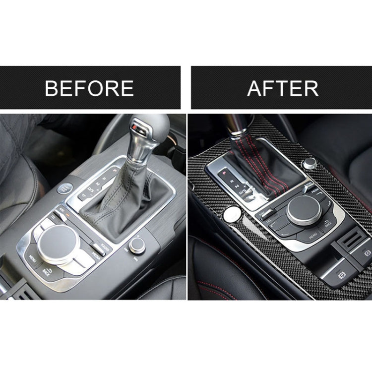 Car Carbon Fiber Gear Position Panel Decorative Sticker for Audi 2014-2017 A3, Left Drive, Gear Position For A3