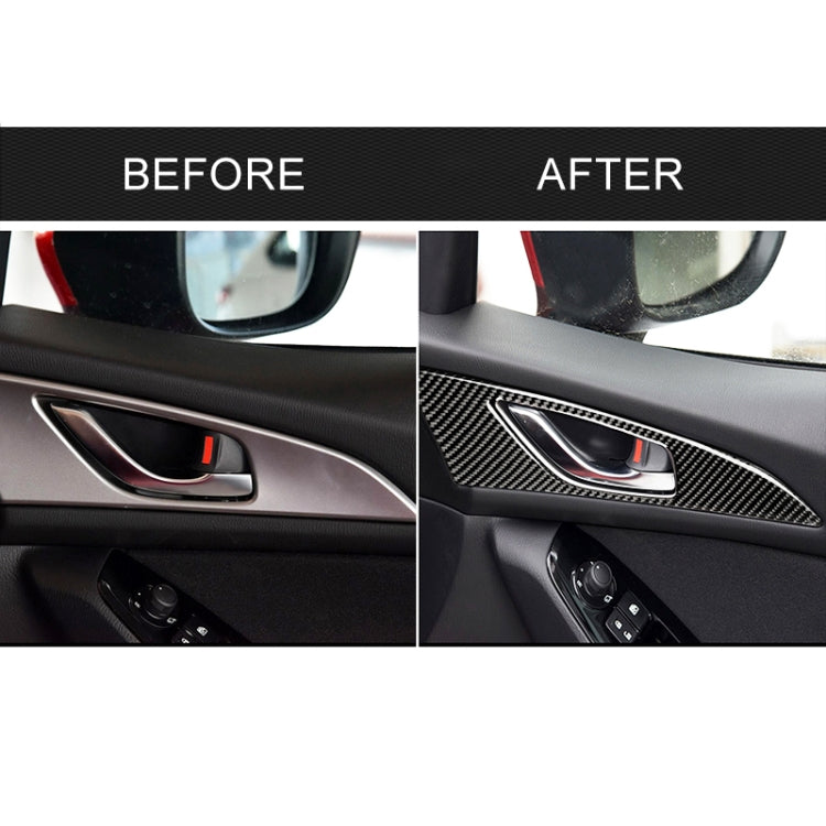 2 PCS Car Carbon Fiber Door Inner Handle Outer Frame Decorative Sticker for Mazda Axela 2014 / 2017-2018, Door Inner Handle Outer Frame