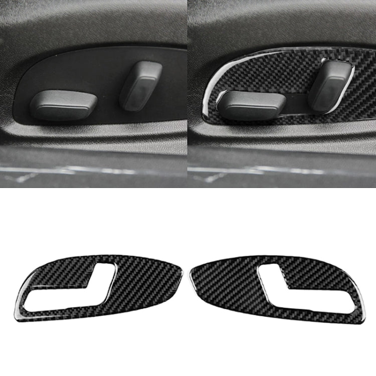 2 PCS Car Carbon Fiber Seat Adjustment Panel Decorative Sticker for Chevrolet Camaro 2017-2019, Seat Adjustment Panel