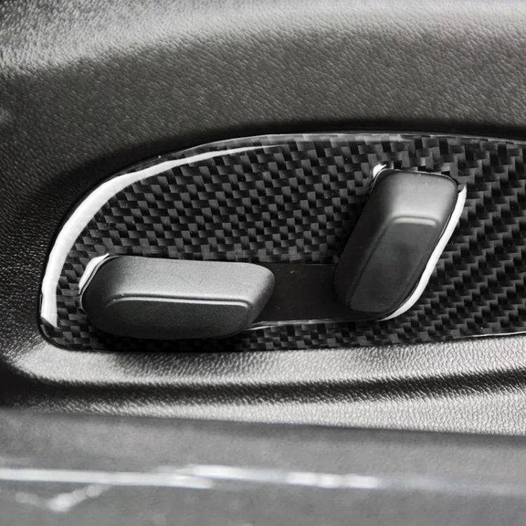 2 PCS Car Carbon Fiber Seat Adjustment Panel Decorative Sticker for Chevrolet Camaro 2017-2019, Seat Adjustment Panel