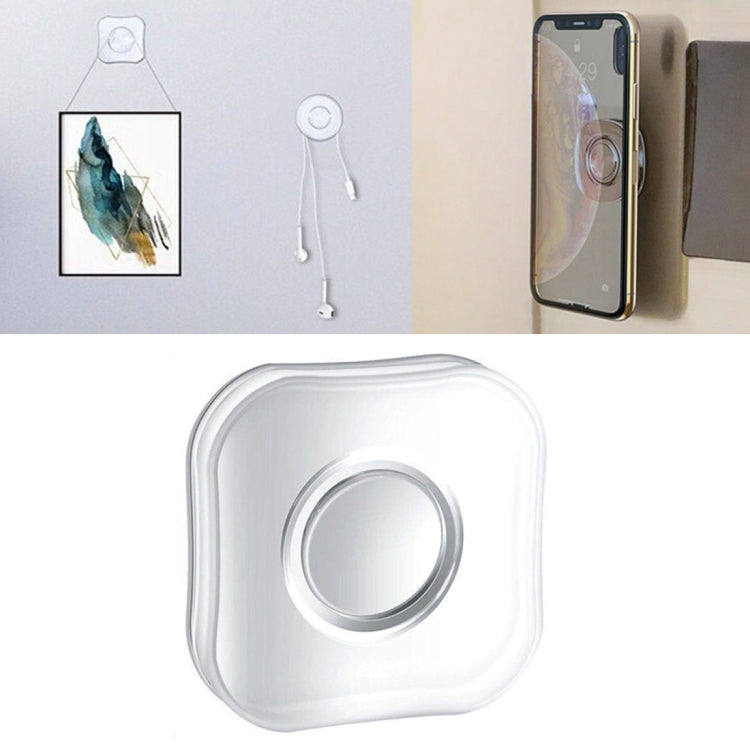 Square Shape Multi-function Portable Strong Adsorption Nano Traceless Sticker Cable Clamp Storage Hook Mobile Phone Holder Bracket, Square Shape