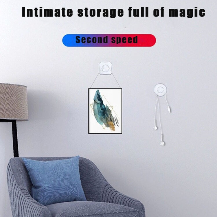 Square Shape Multi-function Portable Strong Adsorption Nano Traceless Sticker Cable Clamp Storage Hook Mobile Phone Holder Bracket, Square Shape