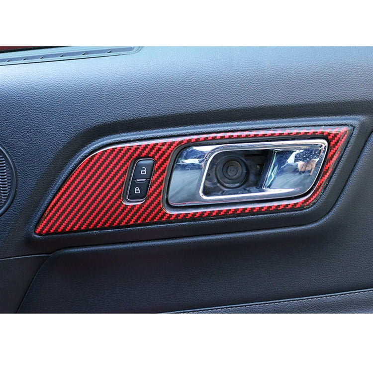 2 in 1 Car Carbon Fiber Inner Door Handle Decorative Sticker for Ford Mustang 2015-2020, Inner Door Handle