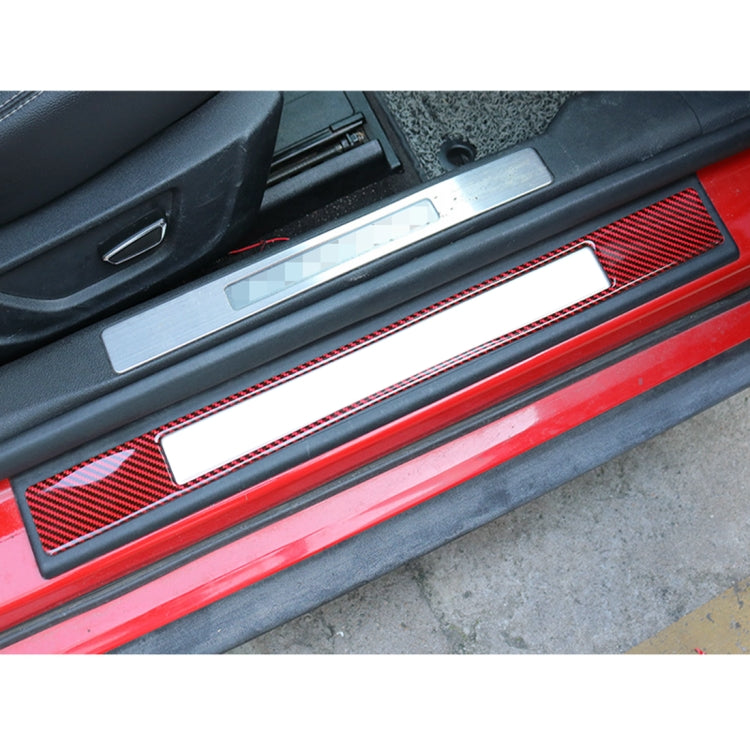 2 in 1 Car Carbon Fiber Welcome Pedal Outer Frame Decorative Sticker for Ford Mustang 2015-2020, Welcome Pedal Outer Frame
