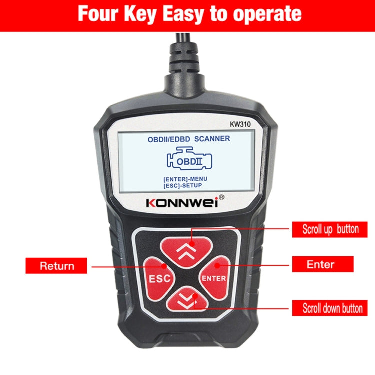 KONNWEI KW310 OBD Car Fault Detector Code Reader ELM327 OBD2 Scanner Diagnostic Tool, KW310