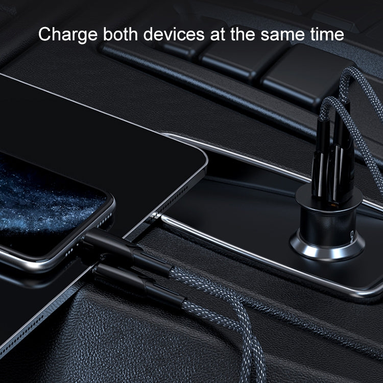 شاحن سيارة ROCK H15 ثنائي المنفذ USB + USB-C / Type-C PD30W، H15