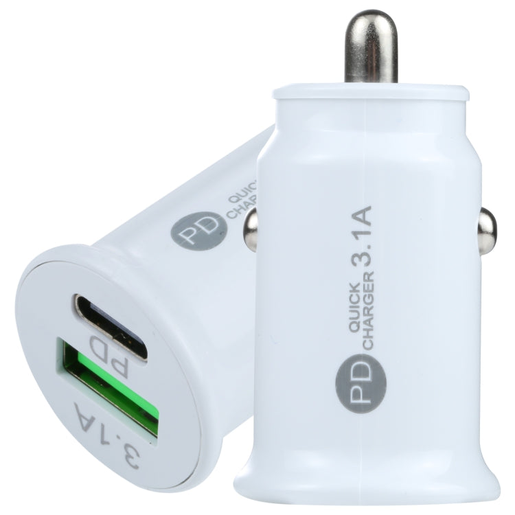 شاحن سيارة TE-339PD 3.1A PD USB-C / Type-C + واجهة USB شاحن سيارة صغير سريع الشحن