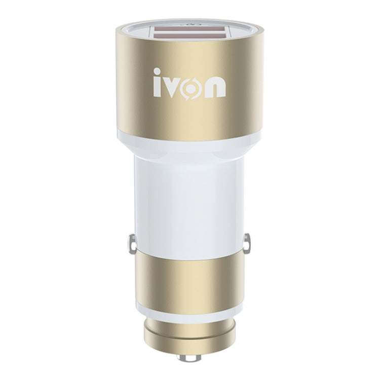 شاحن سيارة معدني كامل من IVON CC33، 36 واط، 6 أمبير، ثنائي الشحن، USB، QC 3.0، CC33