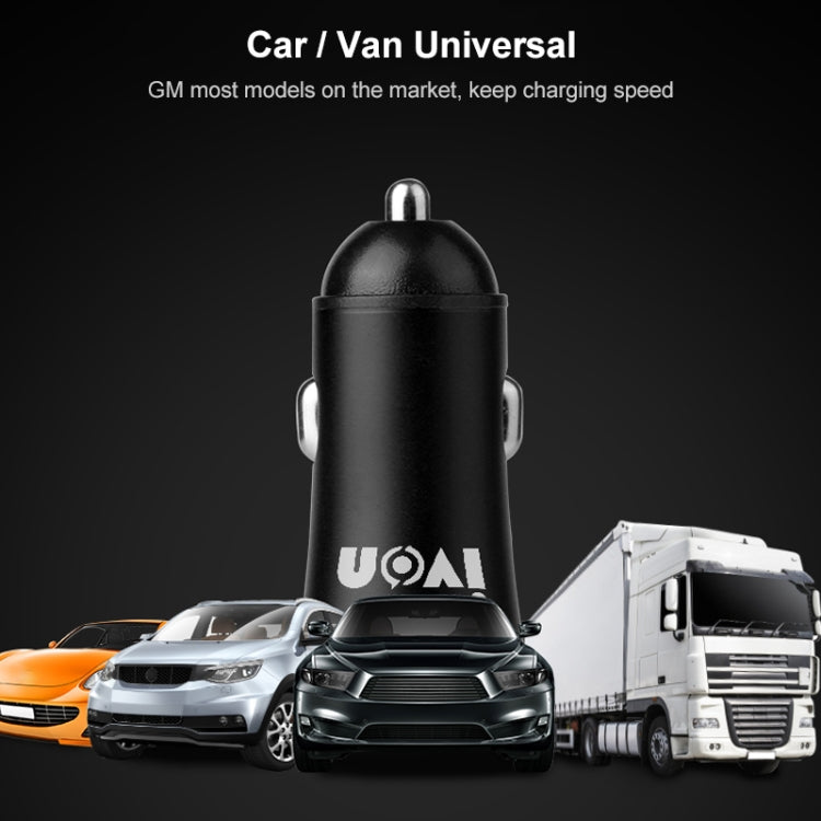 شاحن سيارة صغير IVON CC26 بمنفذي USB 5 فولت و2.1 أمبير، أسود CC26، رمادي CC26