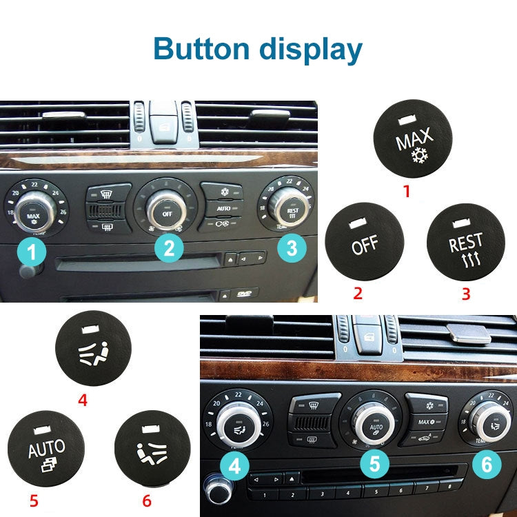مفتاح إيقاف تشغيل لوحة مكيف هواء السيارة 6131 9250 196-1 لسيارة BMW E60 2003-2010، القيادة اليسرى، إيقاف التشغيل