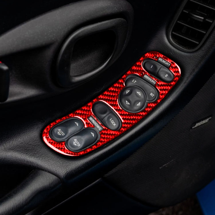 2 in 1 Car Carbon Fiber Door Control Panel Memory Seat Sticker Set for Chevrolet Corvette C5 1998-2004, Left Drive, Door Control Panel Sticker A