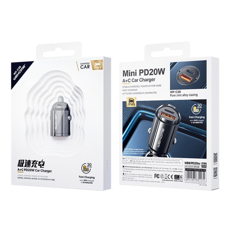 شاحن سيارة صغير PD20W USB + Type-C من WK WP-C38، WP-C38