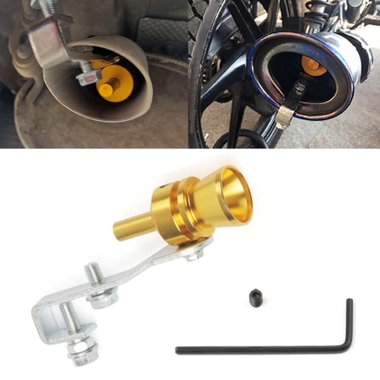 Universal Aluminum Turbo Sound Exhaust Muffler Pipe Whistle Car / Motorcycle Simulator Whistler, Size: M, Outside Diameter: 23mm, Size: M (Silver), Size: M (Black), Size: M (Gold), Size: M (Blue), Size: M (Red)