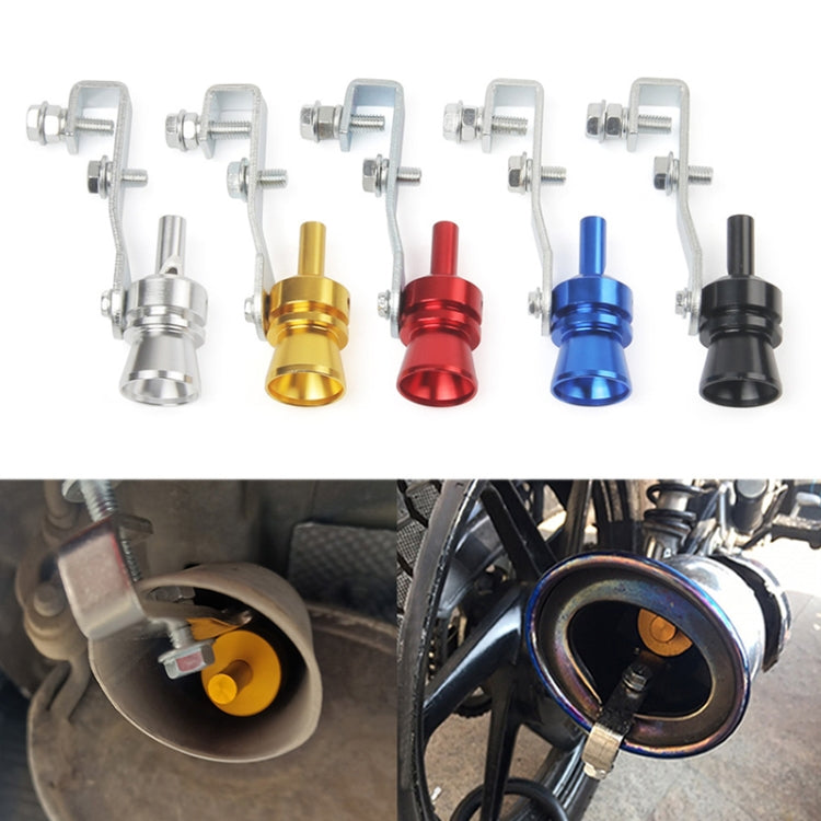 Universal Aluminum Turbo Sound Exhaust Muffler Pipe Whistle Car / Motorcycle Simulator Whistler, Size: M, Outside Diameter: 23mm, Size: M (Silver), Size: M (Black), Size: M (Gold), Size: M (Blue), Size: M (Red)