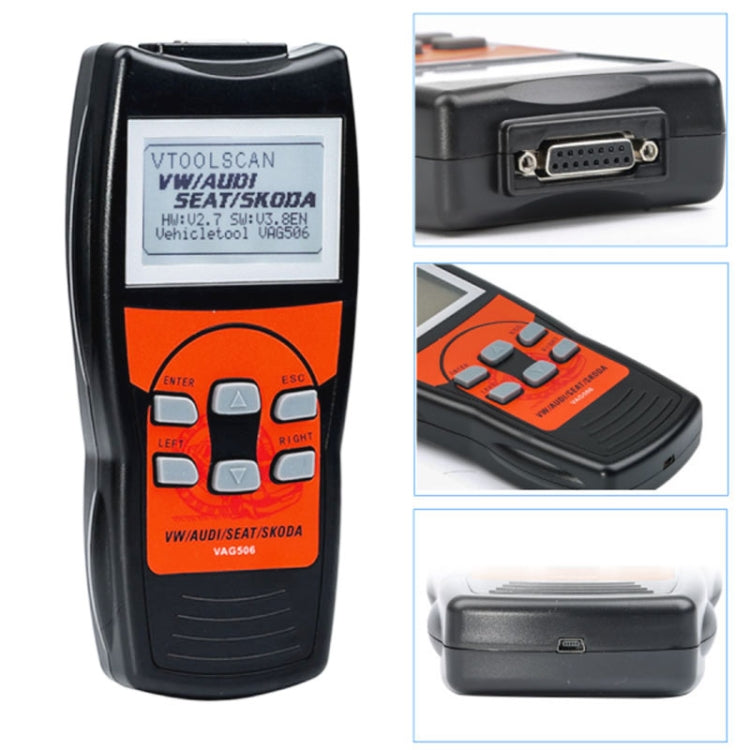 جهاز قراءة رموز السيارة الصغير VAG506، أداة تشخيص الأعطال OBD2، VAG506
