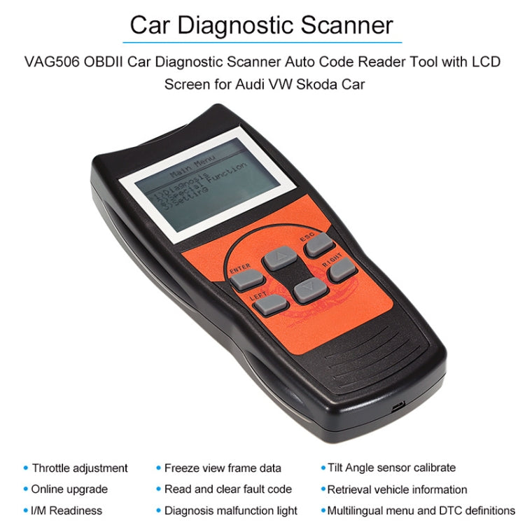 جهاز قراءة رموز السيارة الصغير VAG506، أداة تشخيص الأعطال OBD2، VAG506
