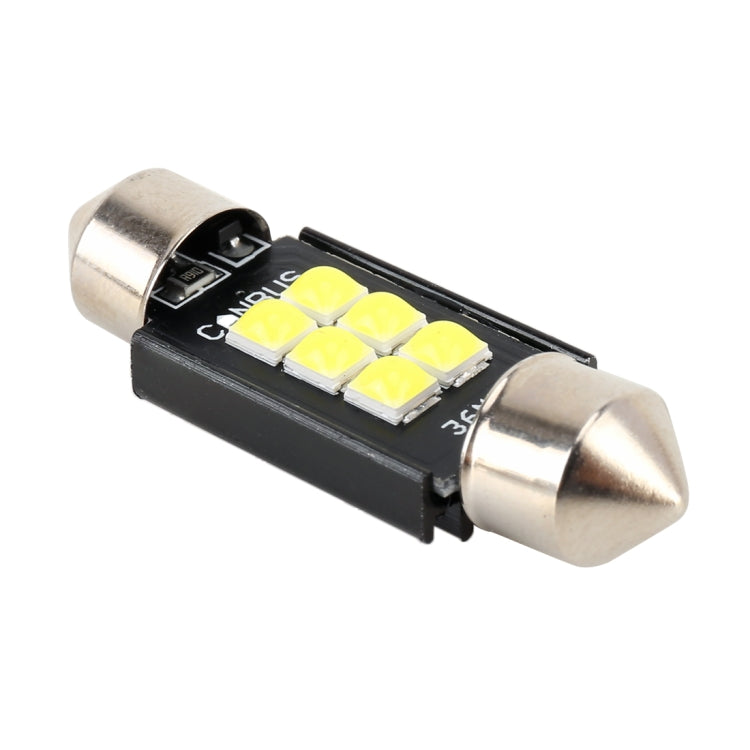 قطعتان 36 مم DC12V / 2.5 واط / 6000 كلفن / 170 لومن 6 مصابيح LED SMD-3030 مصباح قراءة للسيارة، 36 مم