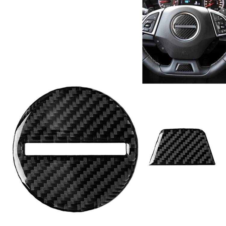 2 in 1 Car Carbon Fiber Steering Wheel Button Decorative Sticker for Chevrolet Camaro 2017-2019, Left and Right Drive Universal, For Chevrolet Camaro 2017-2019