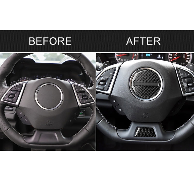 2 in 1 Car Carbon Fiber Steering Wheel Button Decorative Sticker for Chevrolet Camaro 2017-2019, Left and Right Drive Universal, For Chevrolet Camaro 2017-2019