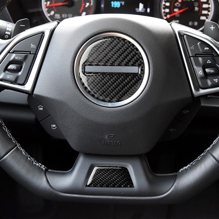 2 in 1 Car Carbon Fiber Steering Wheel Button Decorative Sticker for Chevrolet Camaro 2017-2019, Left and Right Drive Universal, For Chevrolet Camaro 2017-2019