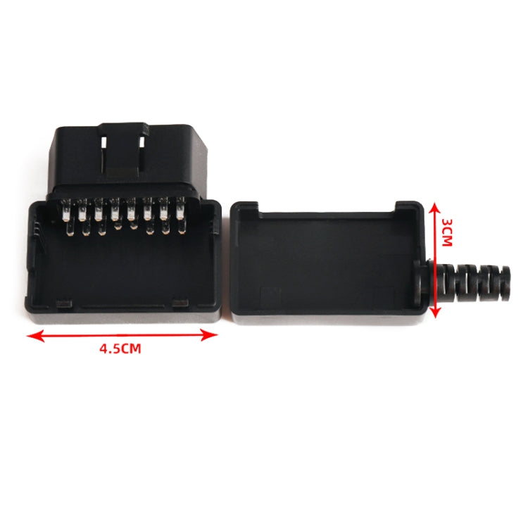 16PIN Car OBD 2 Male Connector OBD Plug + Case + SR, Male