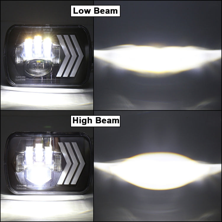 قطعتان من مصابيح LED مربعة الشكل بخلفية حمراء معدلة مقاس 5 × 7 بوصة لسيارة جيب رانجلر، لسيارة جيب رانجلر (5 × 7 بوصة)