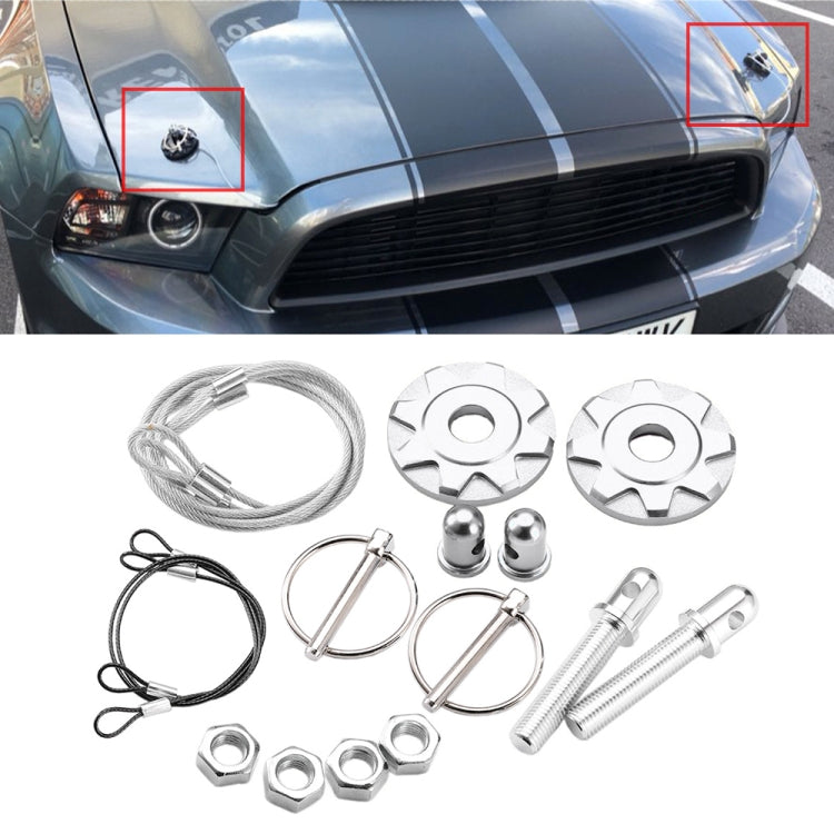 XH-6041 Car Universal Modified Aluminum Alloy Engine Hood Lock Cover, XH-6041(Black), XH-6041(Blue), XH-6041(Red), XH-6041(Silver)
