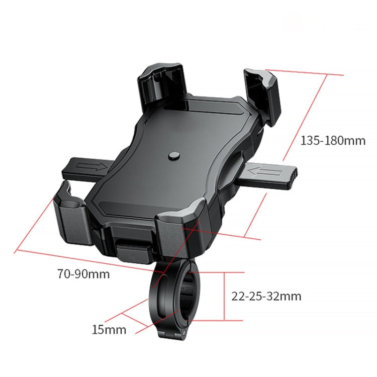 Motorcycle / Bicycle Semi-automatic Contraction Fixing Bracket Phone Holder, Phone Holder