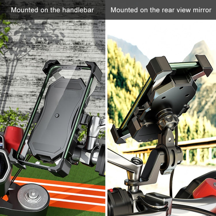 Motorcycle / Bicycle Semi-automatic Contraction Fixing Bracket Phone Holder, Phone Holder