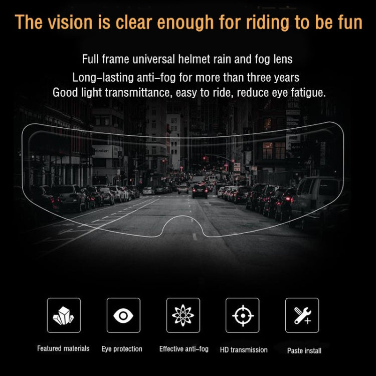 Motorcycle Helmet Visor Anti-fog Shield Helmet Film, 24.5x7.5cm