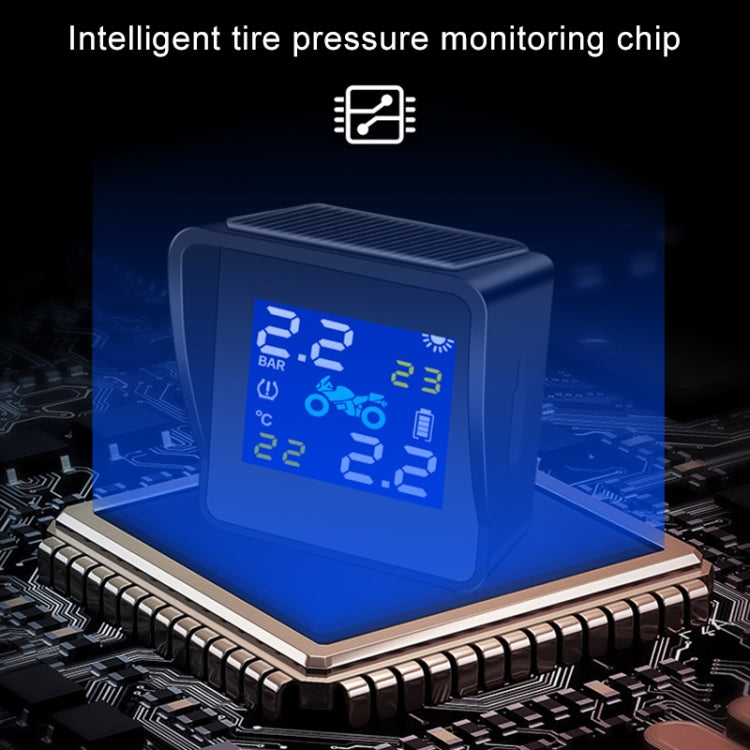 Universal Motorcycle Wireless High Precision Solar Energy TPMS Tire Pressure Alarm System External Tire Monitor, Motorcycle External Tire Monitor