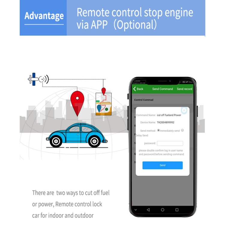جهاز تتبع المركبات والشاحنات والسيارات بتقنية GPS/GPRS/GSM بتقنية 4G TK300 في الوقت الفعلي مزود ببطارية ومرحل، TK300