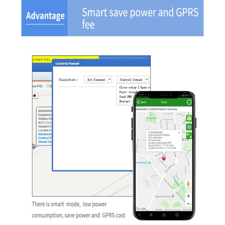 جهاز تتبع المركبات والشاحنات والسيارات بتقنية GPS/GPRS/GSM بتقنية 4G TK300 في الوقت الفعلي مزود ببطارية ومرحل، TK300