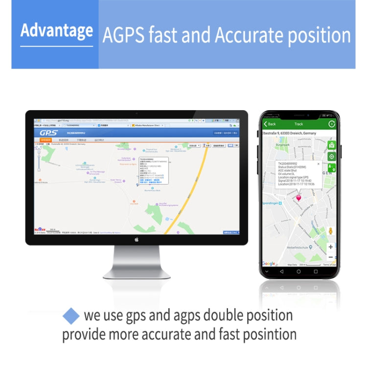 جهاز تتبع المركبات والشاحنات والسيارات المغناطيسي القوي TK600 2G GPS / GPRS / GSM في الوقت الفعلي، TK600