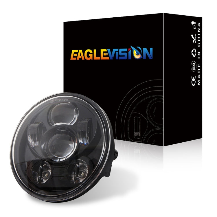 مصباح أمامي دائري للدراجات النارية من EagleVision DC9-30V، 35 واط، 6000 كلفن، 4000 لومن، 5.75 بوصة، 6 مصابيح LED، مناسب لدراجات Harley-Davidson