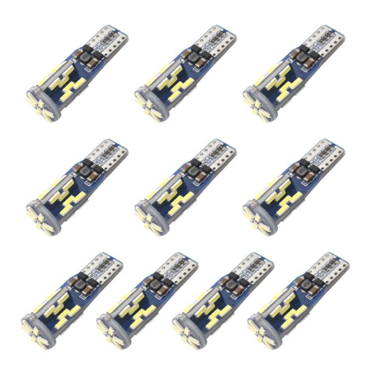 10 قطع T10 DC12V / 3W / 6000K / 180LM أضواء LED لفك تشفير Canbus للسيارة مع 30 مصباح LED SMD-4041، T10 DC12V / 3W