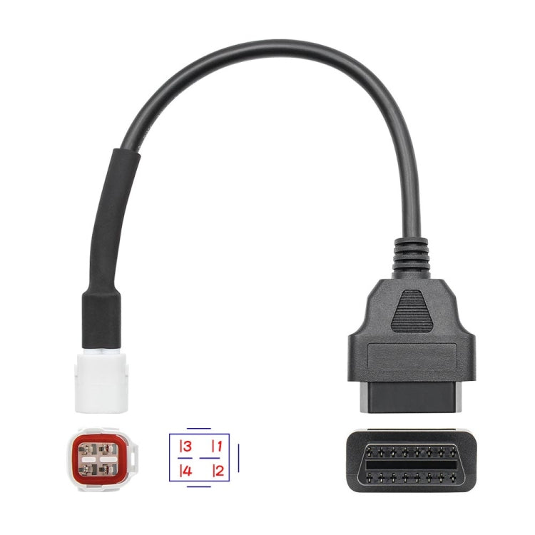 كابل توصيل OBD أنثى إلى 4 دبابيس للدراجات النارية من Yamaha، 4 دبابيس