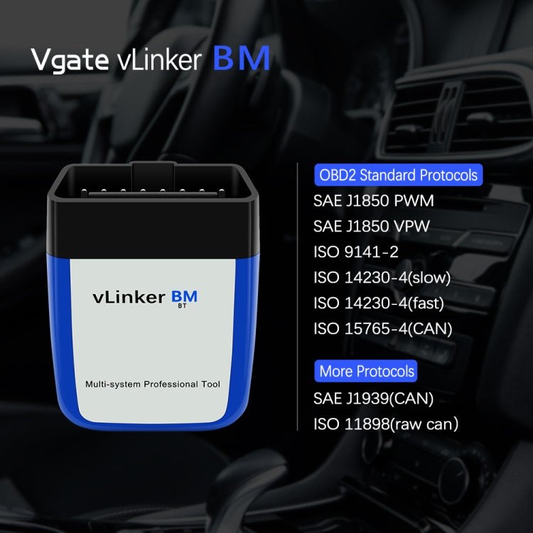 Vgate VLINKER BM V2.2 Bluetooth 3.0 Android Phone Car OBD Fault Diagnosis Detector, BM V2.2 Bluetooth 3.0