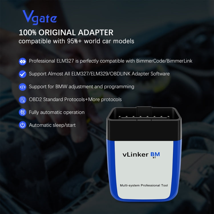 Vgate VLINKER BM V2.2 Bluetooth 3.0 Android Phone Car OBD Fault Diagnosis Detector, BM V2.2 Bluetooth 3.0