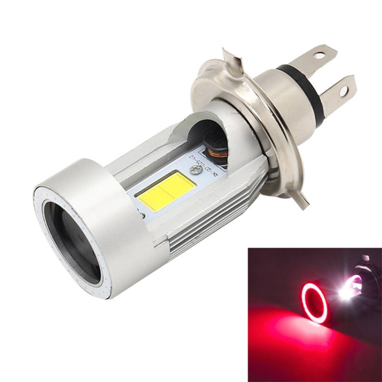 H4 DC12-80V / 20W / 6000K / 2000LM Motorcycle Headlight with Angel Eyes, H4, H4 (Blue), H4 (Red)