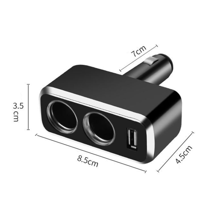 شونوي SD-1909 شاحن سيارة 2 في 1 بمنفذ USB، 80 واط، 0.8 أمبير، دوران حر 90 درجة، ولاعة سجائر، SD-1909 (أسود)، SD-1909