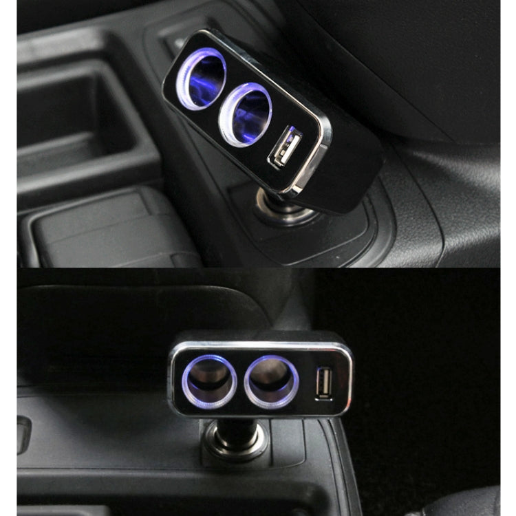 شونوي SD-1909 شاحن سيارة 2 في 1 بمنفذ USB، 80 واط، 0.8 أمبير، دوران حر 90 درجة، ولاعة سجائر، SD-1909 (أسود)، SD-1909