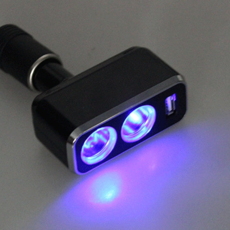 شونوي SD-1909 شاحن سيارة 2 في 1 بمنفذ USB، 80 واط، 0.8 أمبير، دوران حر 90 درجة، ولاعة سجائر، SD-1909 (أسود)، SD-1909