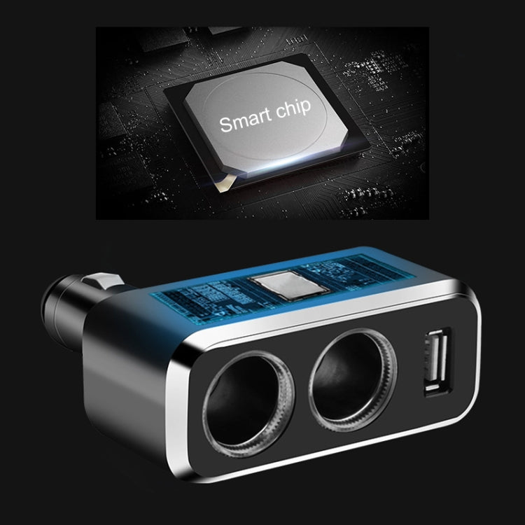 شونوي SD-1909 شاحن سيارة 2 في 1 بمنفذ USB، 80 واط، 0.8 أمبير، دوران حر 90 درجة، ولاعة سجائر، SD-1909 (أسود)، SD-1909