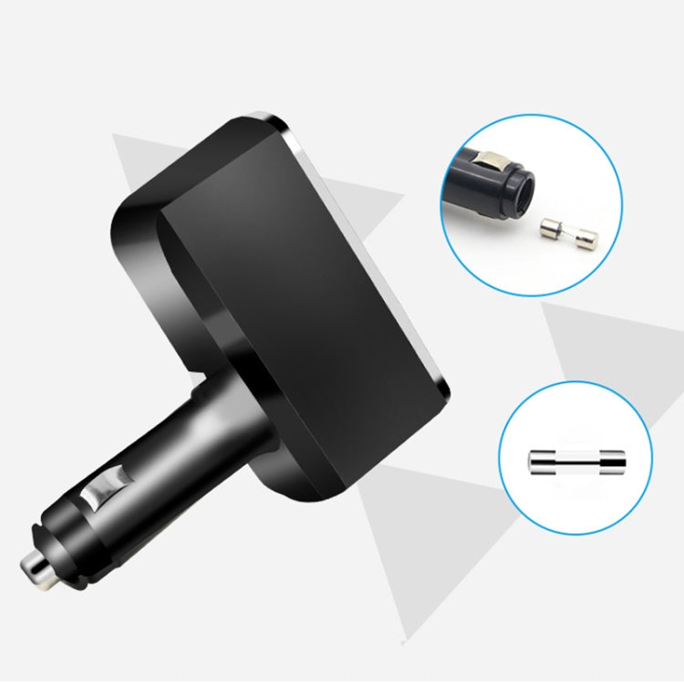 شونوي SD-1909 شاحن سيارة 2 في 1 بمنفذ USB، 80 واط، 0.8 أمبير، دوران حر 90 درجة، ولاعة سجائر، SD-1909 (أسود)، SD-1909