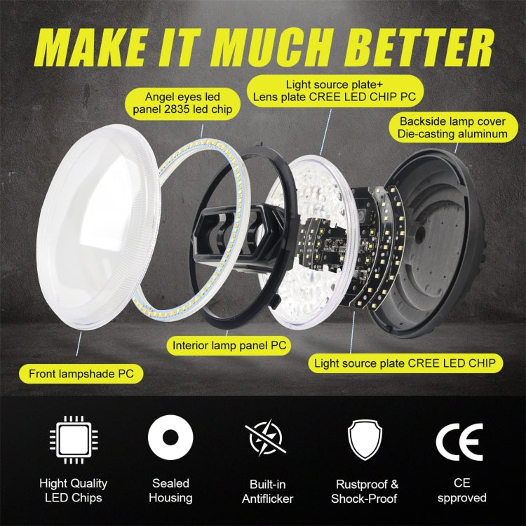Motorcycle Crystal 5.75 inch LED Headlight Modification Accessories, Crystal
