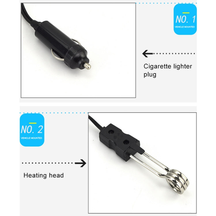 12V 10A 120-140W Cigarette Lighter Car Electric Heating Water Stick Water Heater, 12V