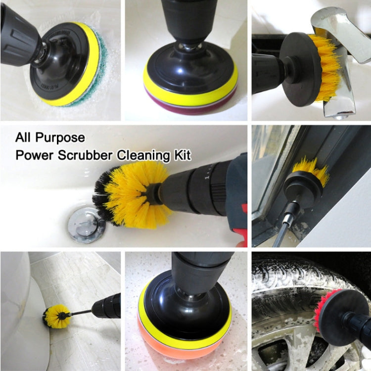 22 in 1 Floor Wall Window Glass Cleaning Descaling Electric Drill Brush Head Set, 22 in 1