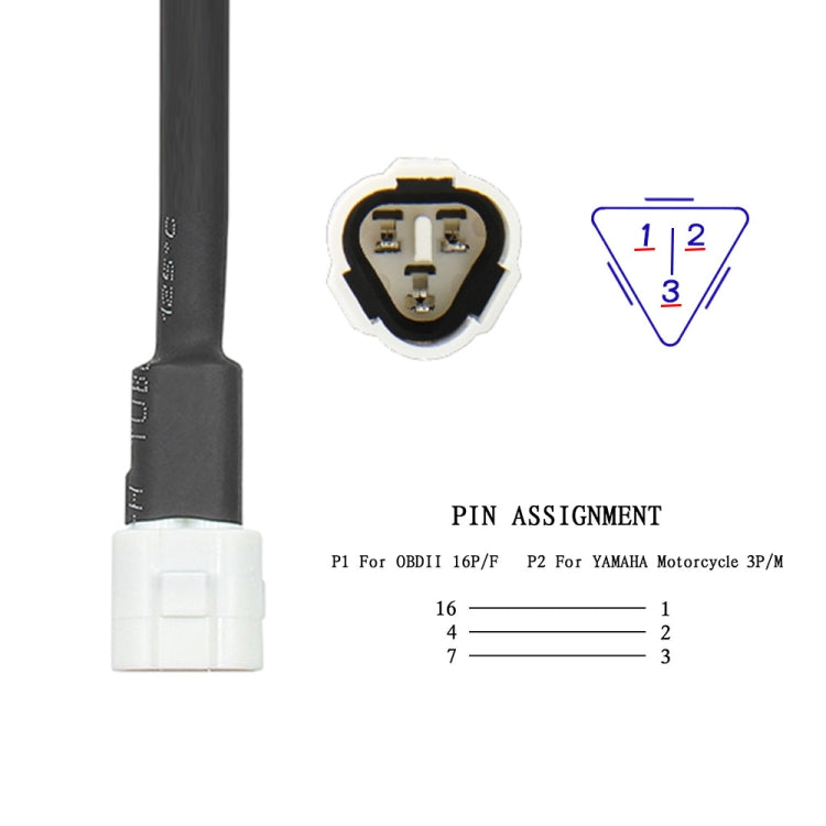 OBD to 3Pin Motorcycle Adapter Cable for Yamaha, OBD to 3Pin