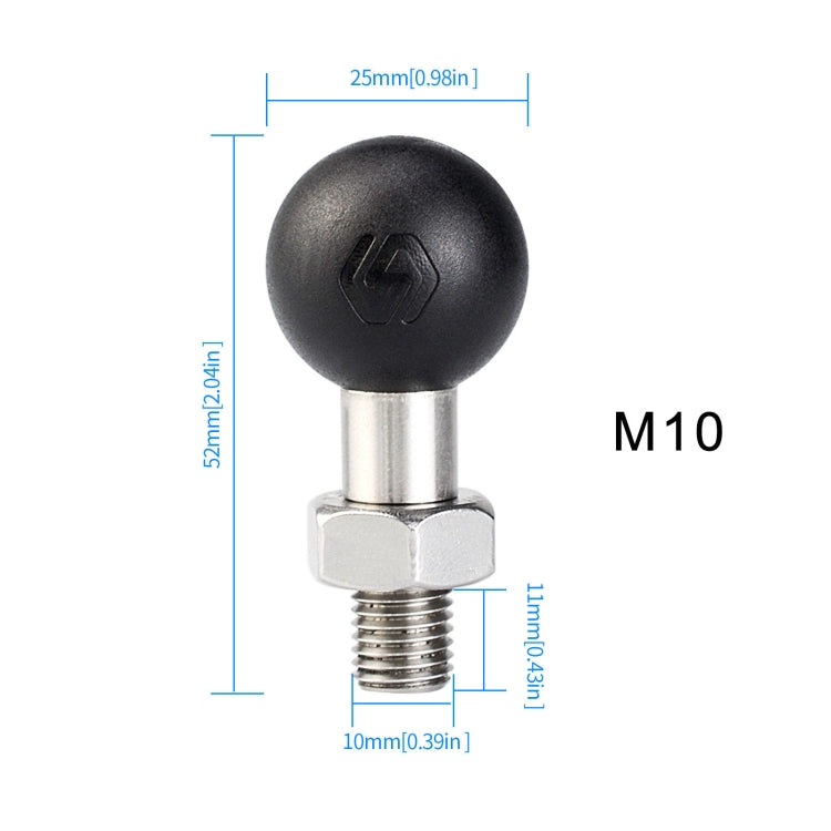 WUPP PJ-416A2 YF-213 Motorcycle Rearview Mirror Mount M10 Bracket Fixed Ball Head, M10